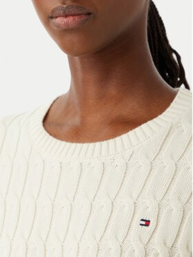 Tommy Hilfiger Bluzka WW0WW38744 Kremowy Regular Fit