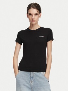 Tommy Jeans T-Shirt Ess Logo DW0DW23479 Czarny Slim Fit