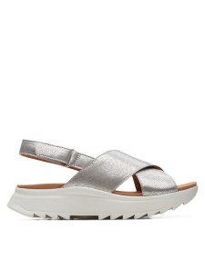Clarks Sandały DashLite Wish 26171951 Srebrny