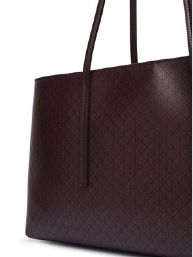 Calvin Klein Torebka Emblem Aop Medium Work Tote LV04F3786G Bordowy