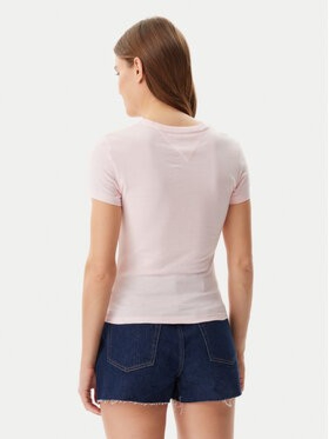 Tommy Jeans T-Shirt Essential DW0DW20316 Różowy Slim Fit