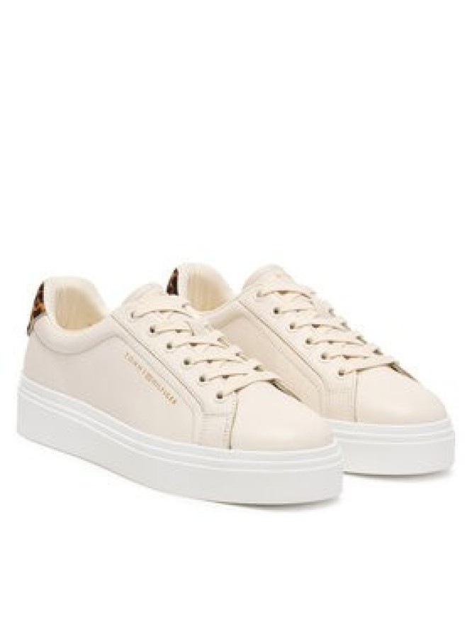 Tommy Hilfiger Sneakersy Th Feminine Platform Cheetah FW0FW09693 Beżowy jasny