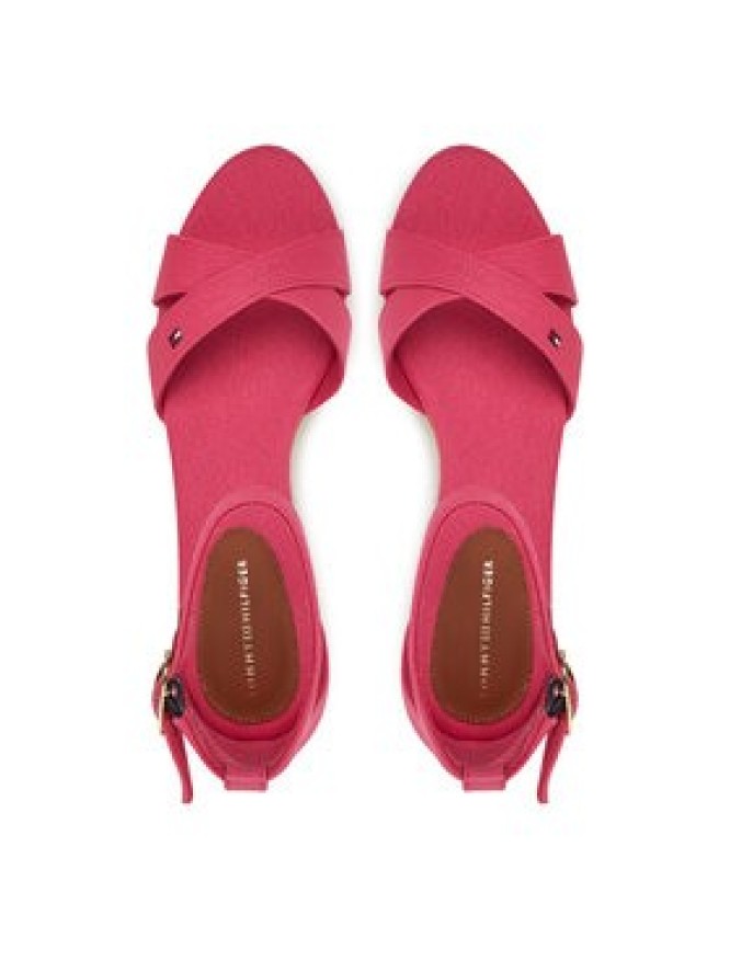 Tommy Hilfiger Sandały Flag Criss-Cros Mid Wedge Espad FW0FW08481 Różowy