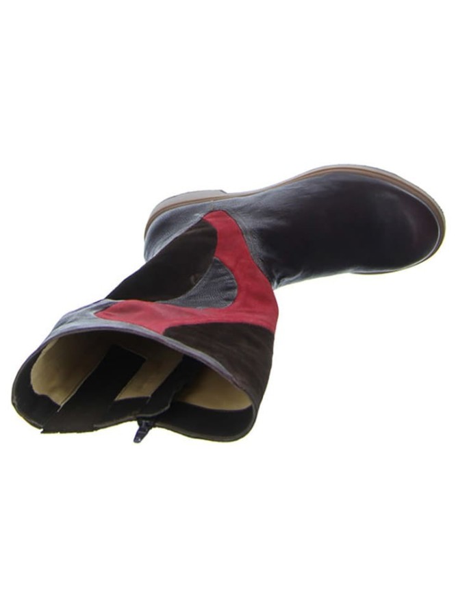 Think! Skórzane kozaki "Cogita" w kolorze czerwono-brązowym rozmiar: 40,5