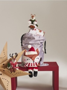 Świąteczny worek na prezenty z nogami 3D - szary