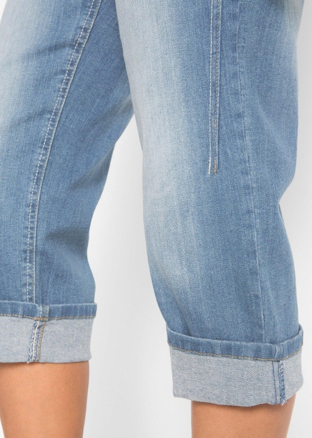 Dżinsy rybaczki Slim Fit, mid waist, bawełna