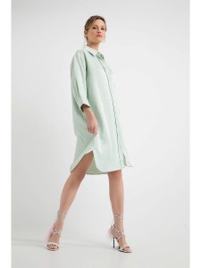 Josephine & Co Lniana sukienka "Daantje" w kolorze jasnozielonym rozmiar: 44