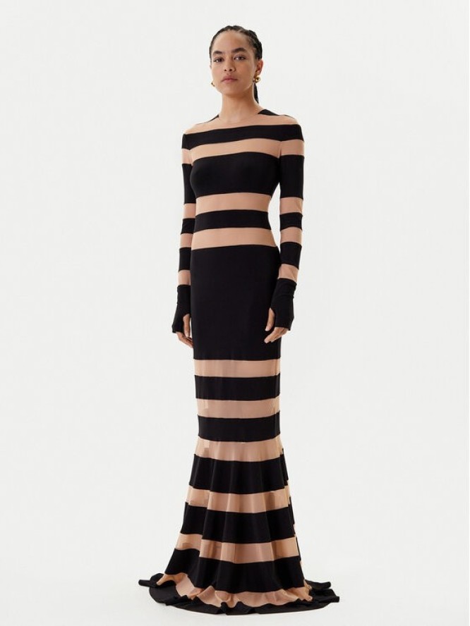 NORMA KAMALI Sukienka wieczorowa KK3243PM808239 Czarny Slim Fit