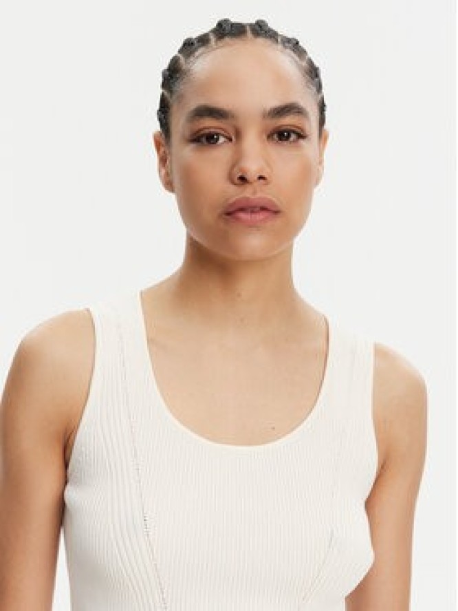 Armani Exchange Sukienka codzienna XW000576 AF12740 U1003 Écru Slim Fit