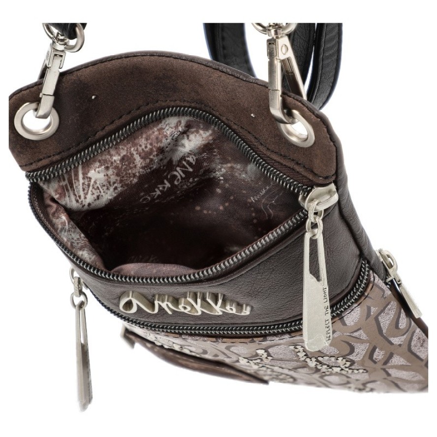 Brązowa Damska Torebka Na Telefon/Dokumenty Anekke