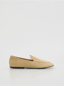 Zamszowe loafersy - jasnożółty