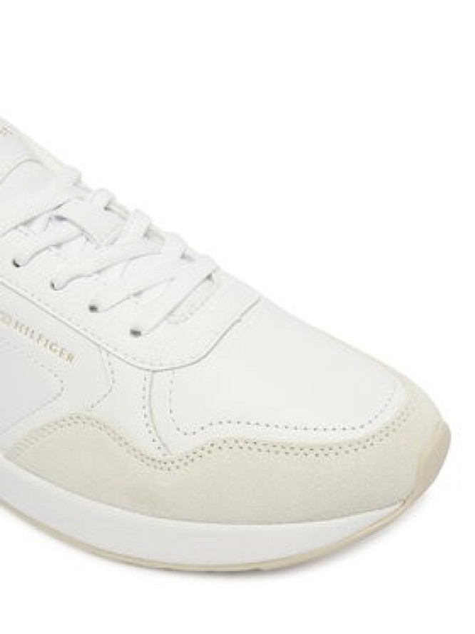 Tommy Hilfiger Sneakersy Monogram Mix Material Runner FW0FW09267 Biały