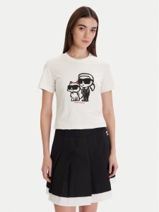 KARL LAGERFELD T-Shirt A1W17129 Écru Regular Fit