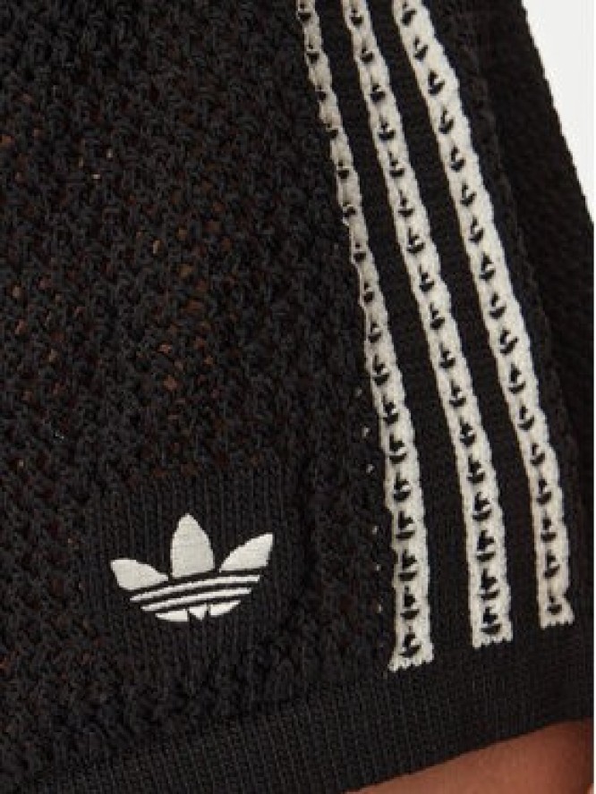 adidas Szorty materiałowe Knitted Crochet KC6478 Czarny Regular Fit