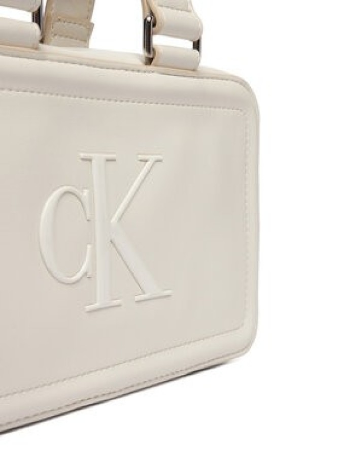 Calvin Klein Torebka Bold Ck Elongated Mini Tote LV04F3411G Biały
