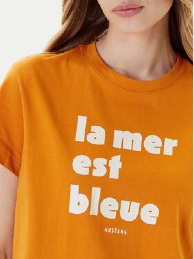 Mustang T-Shirt Floris 1016157 Pomarańczowy Relaxed Fit