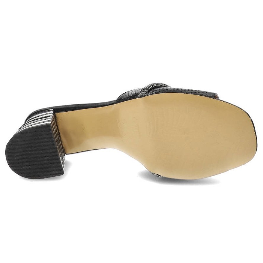 Czarne Klapki Venezia Eleganckie Skórzane Buty