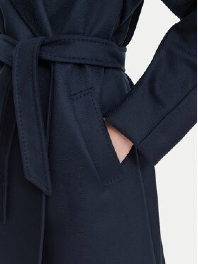 Weekend Max Mara Płaszcz wełniany Resina 2625016021 Granatowy Regular Fit