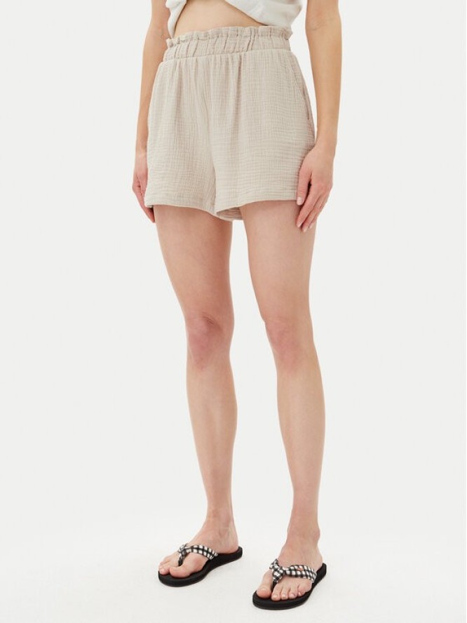 Vero Moda Szorty materiałowe Natali 10279687 Beżowy Baggy Fit
