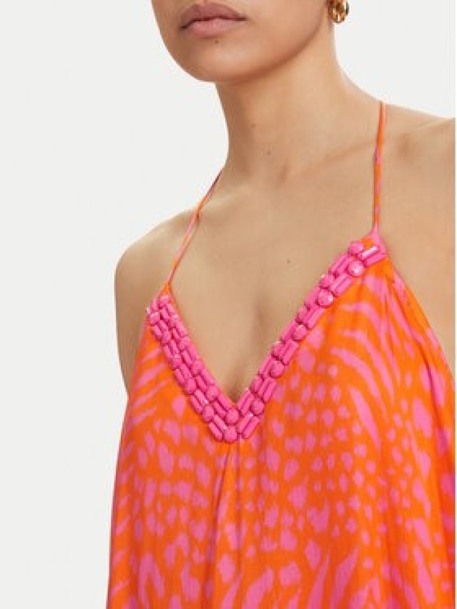 LOLA CASADEMUNT Sukienka letnia LS2616030 Pomarańczowy Regular Fit