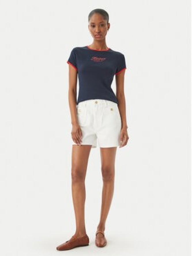 Tommy Hilfiger T-Shirt Logo Graphic Ringer WW0WW49245 Granatowy Slim Fit