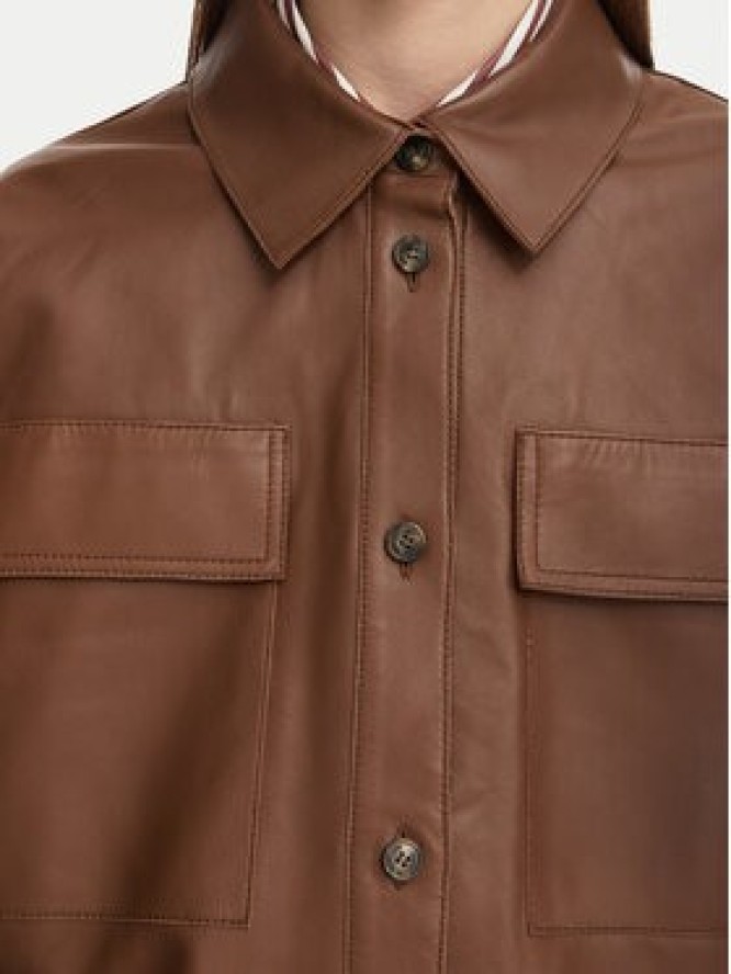 Weekend Max Mara Kurtka skórzana Piovra 2625446021 Brązowy Regular Fit