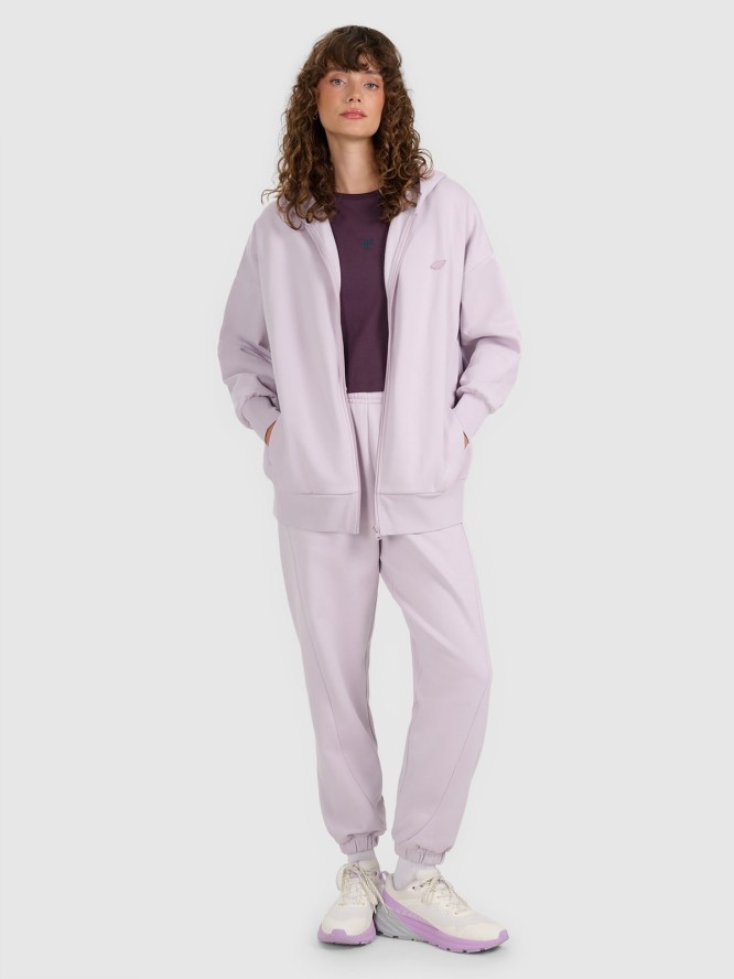 4F Bluza dresowa rozpinana z kapturem damska - fioletowa XS