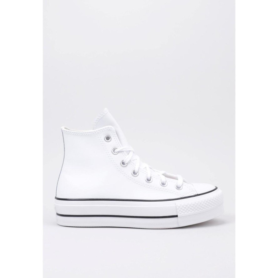 Kapcie CONVERSE CHUCK TAYLOR ALL STAR PLATFORM LEATHER Biały