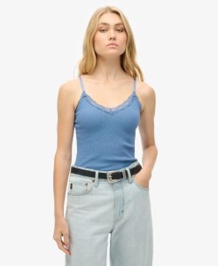 Krótki top z koronkową lamówką dla kobiet Superdry Essential