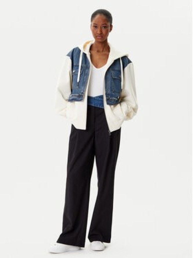 Desigual Bluza Trucker 25WWSK06 Écru Loose Fit