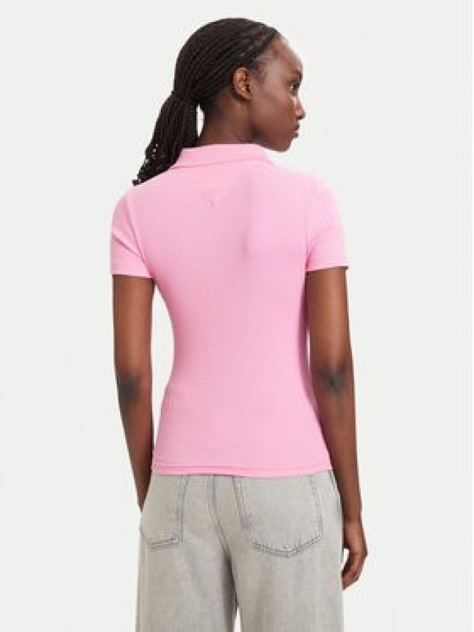 Tommy Jeans Polo DW0DW22327 Różowy jasny Slim Fit