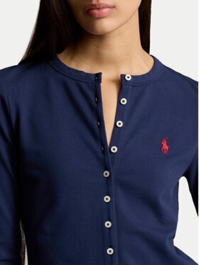 Polo Ralph Lauren Kardigan 211941175003 Granatowy Slim Fit