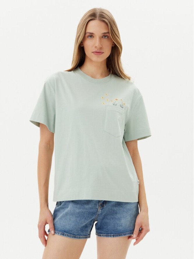 Lee T-Shirt Embroidery Pocket 112363833 Zielony Relaxed Fit