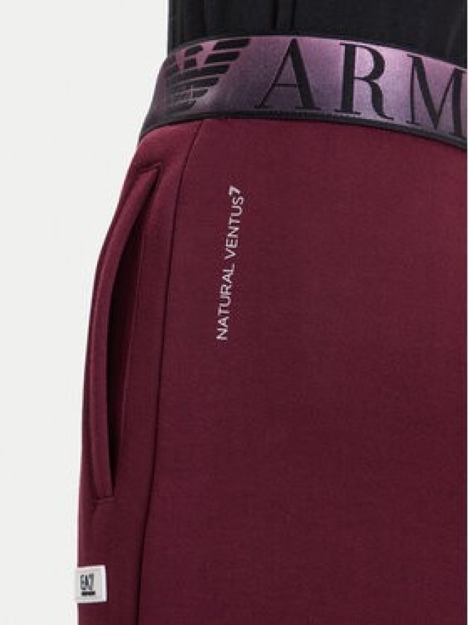 EA7 Emporio Armani Spodnie dresowe 7W000678 AF13151 M5064 Bordowy Regular Fit