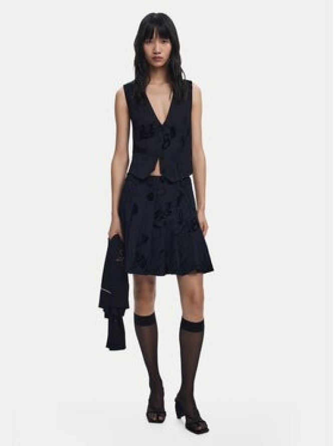 Desigual Spódnica mini Flock 25WWFW10 Czarny Regular Fit