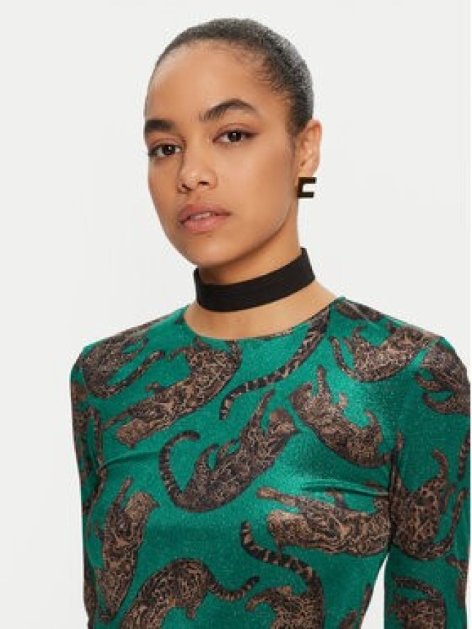 Just Cavalli Sukienka codzienna 77PAO920 Zielony Slim Fit