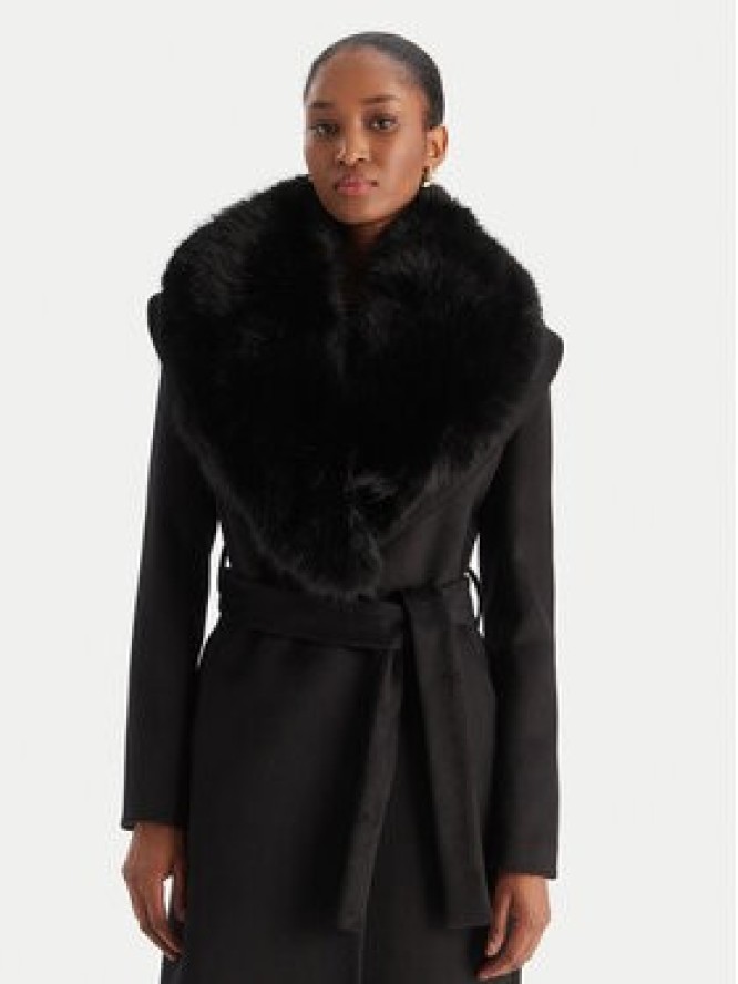 YES LONDON Płaszcz wełniany CD1218ECO Czarny Regular Fit