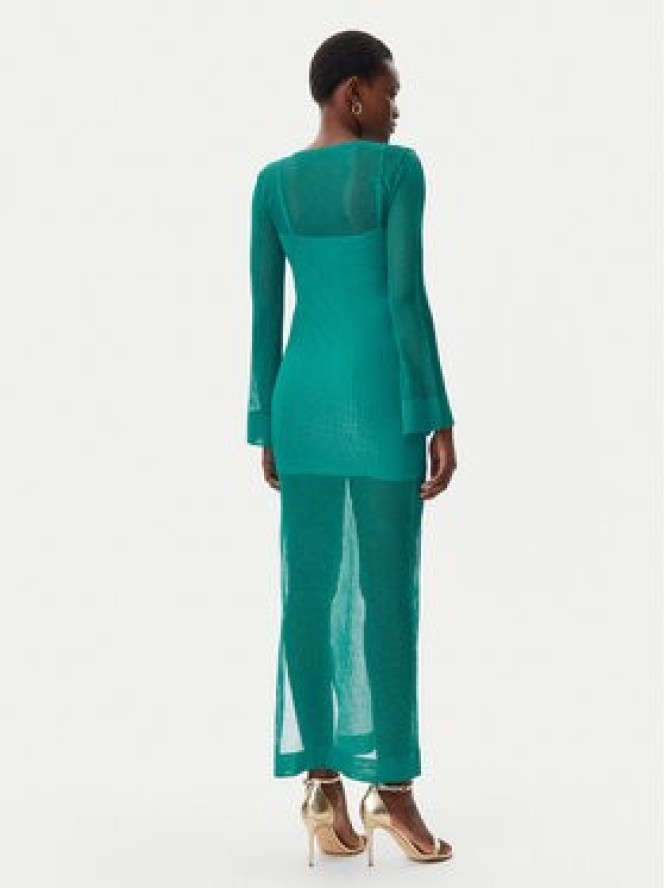 Simona Corsellini Sukienka dzianinowa P25CPABO0201 Turkusowy Regular Fit