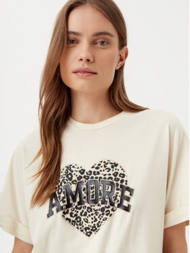 ONLY T-Shirt Lucy 15339887 Beżowy Loose Fit