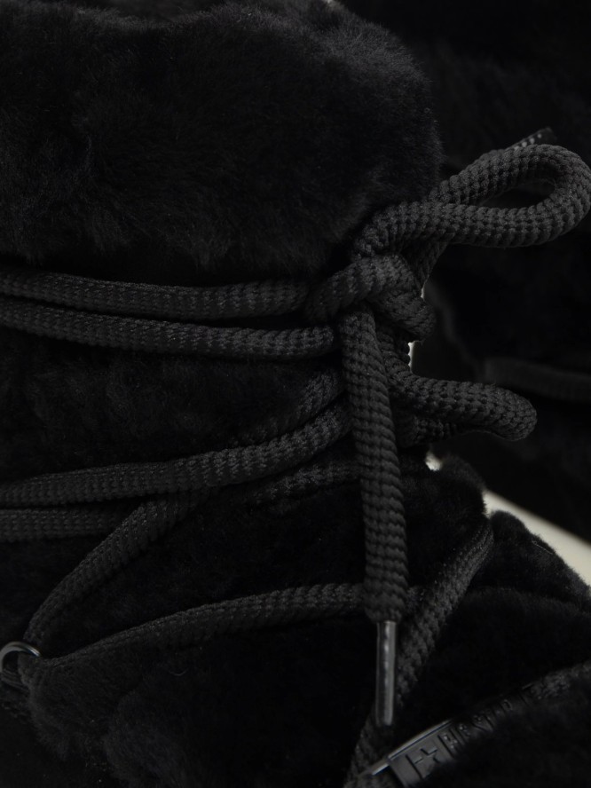 śniegowce damskie z futrem i domieszką skóry naturalnej czarne OO274A206 906