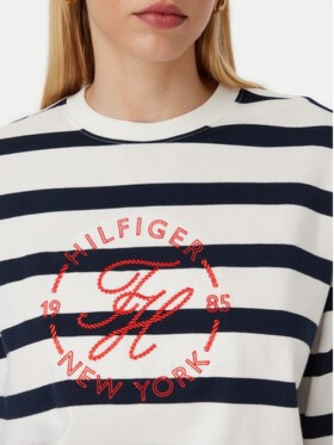 Tommy Hilfiger Bluza Th Roundal WW0WW50969 Biały Regular Fit