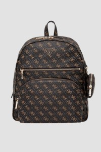 GUESS Brązowy damski logowany plecak Power Play II