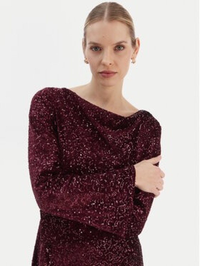 Rinascimento Sukienka koktajlowa CFC0126781003 Bordowy Regular Fit