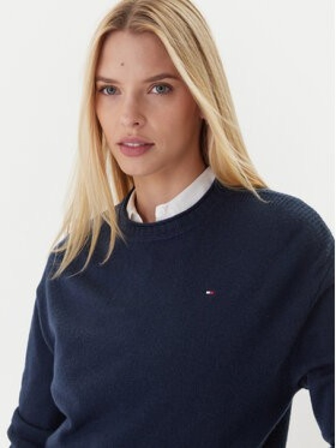 Tommy Hilfiger Sweter WW0WW46438 Granatowy Regular Fit