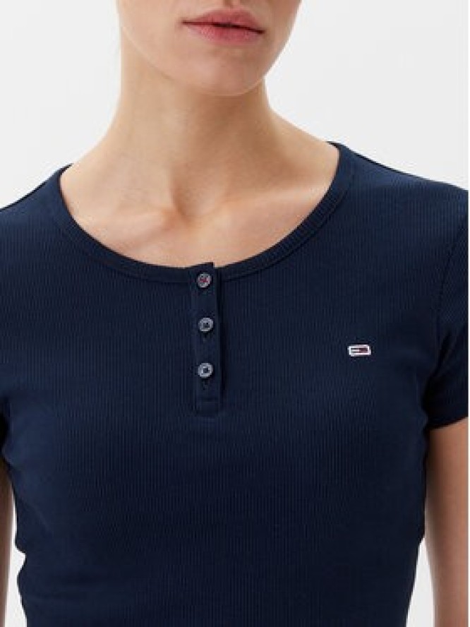 Tommy Jeans T-Shirt DW0DW19502 Granatowy Slim Fit
