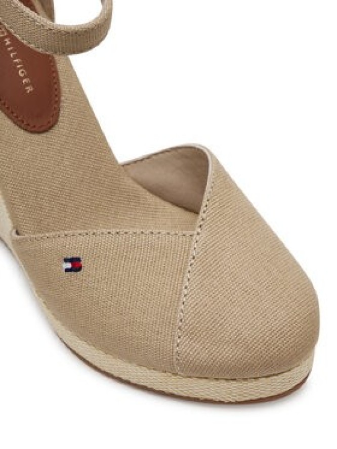 Tommy Hilfiger Półbuty Flag High Wedge Espad Closed Toe FW0FW08494 Beżowy