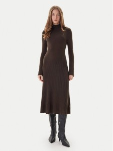 Tommy Hilfiger Sukienka dzianinowa WW0WW47303 Brązowy Regular Fit