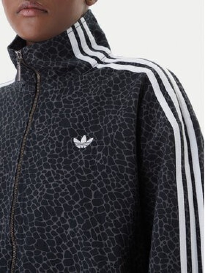 adidas Kurtka jeansowa Firebird Aop KD8809 Szary Oversize