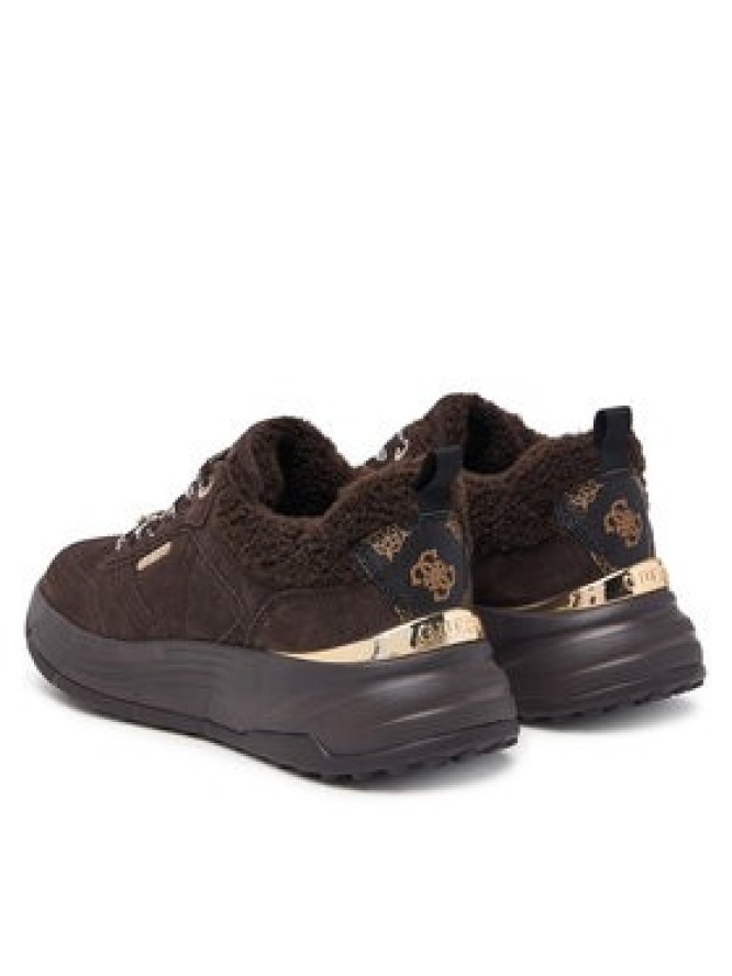 Guess Sneakersy FLFFA2 LEA12 Brązowy ciemny