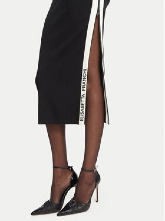Elisabetta Franchi Sukienka dzianinowa AM-44S-66E2-V420 Czarny Slim Fit